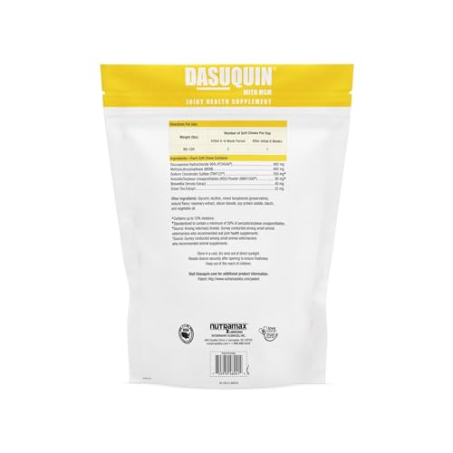 Nutramax Laboratories Dasuquin with MSM Joint Health Supplement for Large Dogs - With Glucosamine, MSM, Chondroitin, ASU, Boswellia Serrata Extract, and Green Tea Extract, 150 Soft Chews