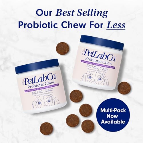 PetLab Co. Probiotics for Dogs, Support Gut Health, Diarrhea, Digestive Health & Seasonal Allergies - Pork Flavor - 30 Soft Chews - Packaging May Vary