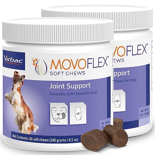 MoVoFlex Joint Support Supplement for Dogs - Hip and Joint Support - Dog Joint Supplement - Hip and Joint Supplement Dogs - 120 Soft Chews for Medium Dogs (by Virbac)