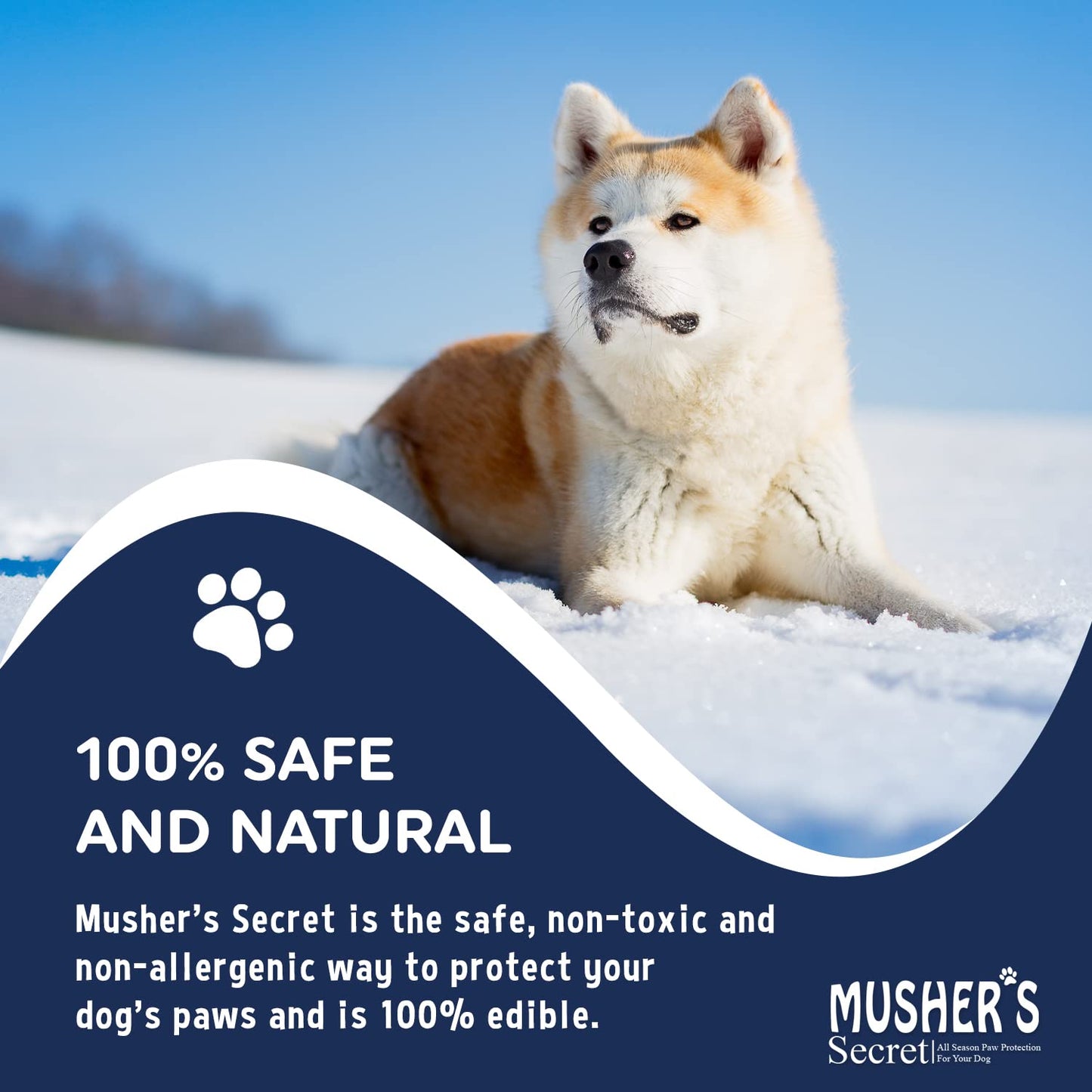 Musher's Secret Dog Paw Wax 200 g (7oz) - Moisturizing Dog Paw Balm that Creates an Invisible Barrier That Protects and Heals Dry Cracked Paws - All-Natural with Vitamin E and Food-Grade Ingredients