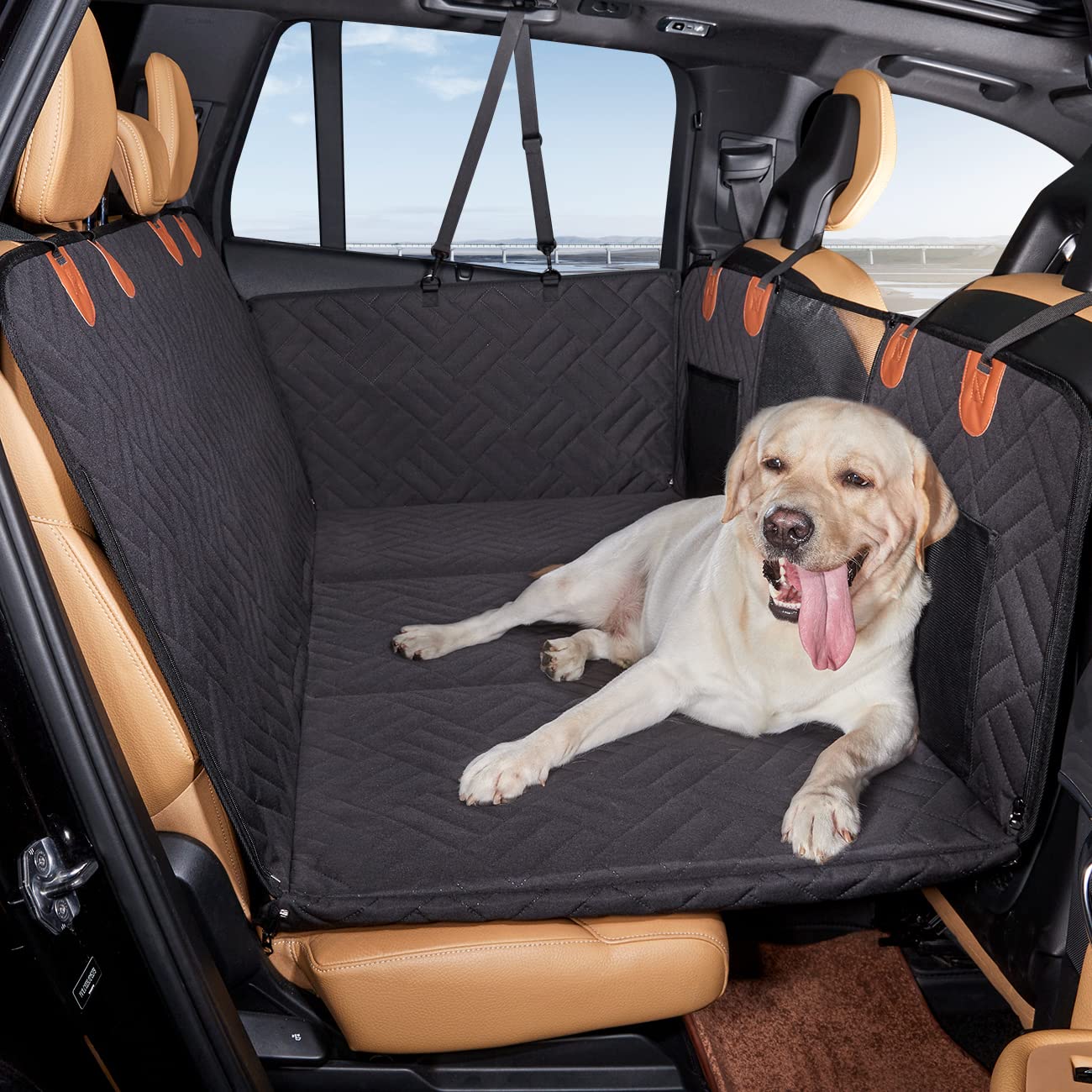 YJGF Back Seat Extender ,Dog Car Seat Cover, Camping Air Mattress, Hammock Travel Bed,Non Inflatable Car Bed Mattress for Car SUV Truck (Black)