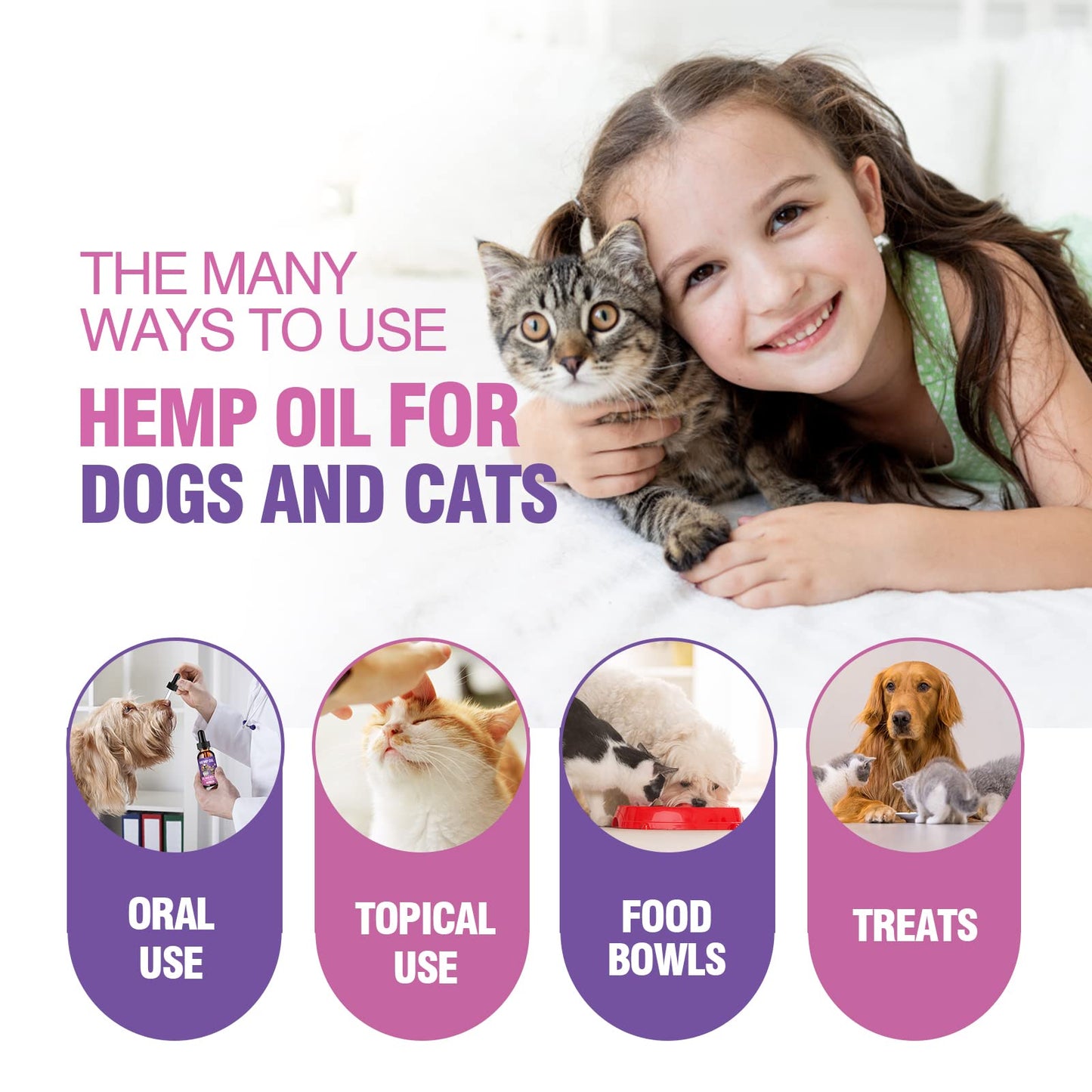 Hemp Oil for Dogs and Cats 3 Pack Relief Pet with Anxiety Stress Pain Aggressive Pets Calming Drops Help Dog Cat Calm Sleep Relaxing Aid Treats Seizure Joint Hip Inflammation Rich in Omega 3 6 9